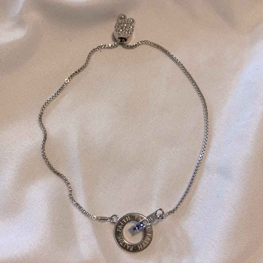 Adjustable 'Faith' bracelet
